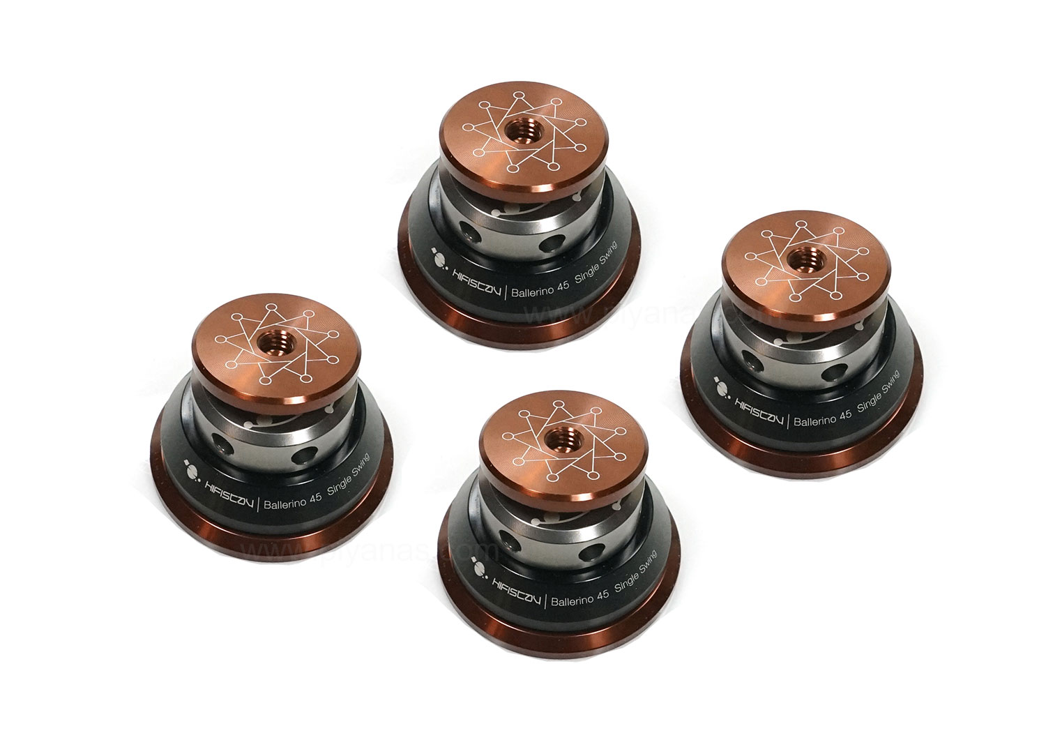 Ballerino 45 Single Swing (45 mm) Set of 4 (Black/Silver)