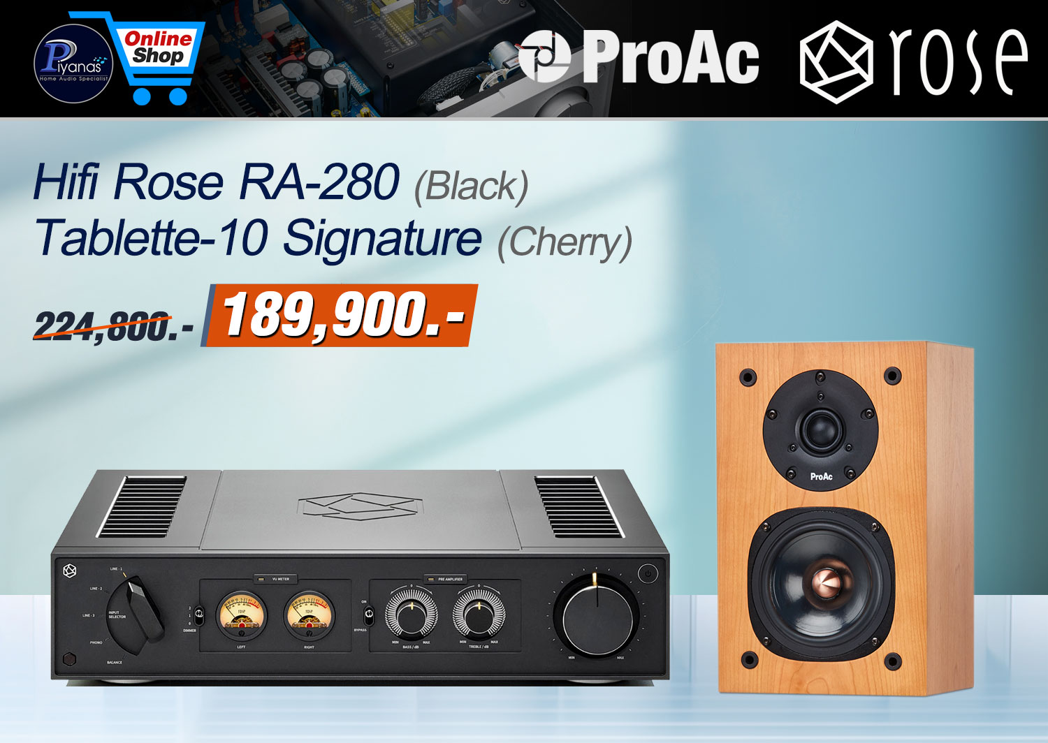 RA-280 (Black)/(Silver) + Tablette-10 Signature (Cherry)