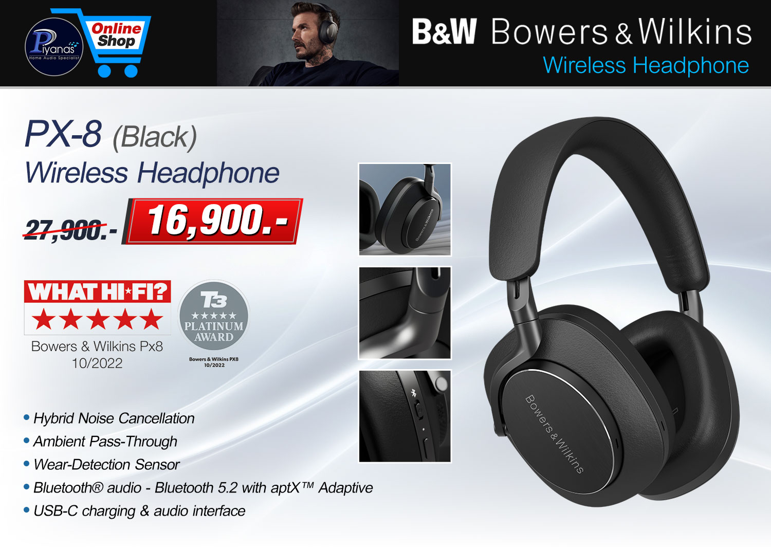 PX-8 Wireless Headphone (Black)/(Tan)/(Royal Budgundy)/(Mclaren)/(Dark Forest)