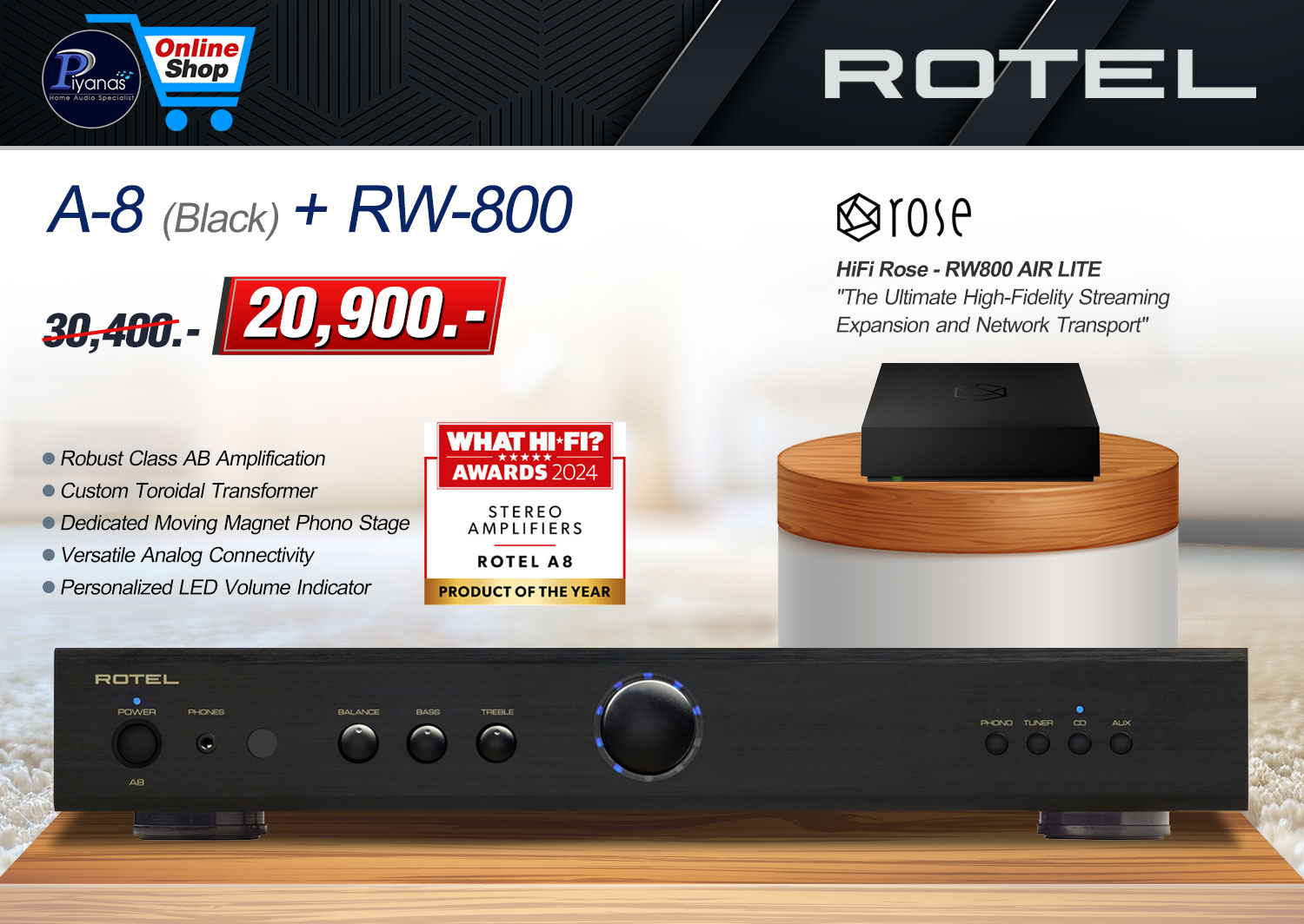 A-8 (Black)/(Silver) + RW-800