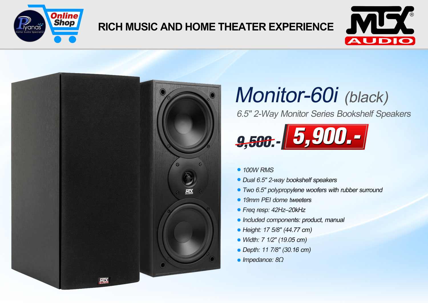 Monitor-60i (Black) [Bookshelf Speakers]